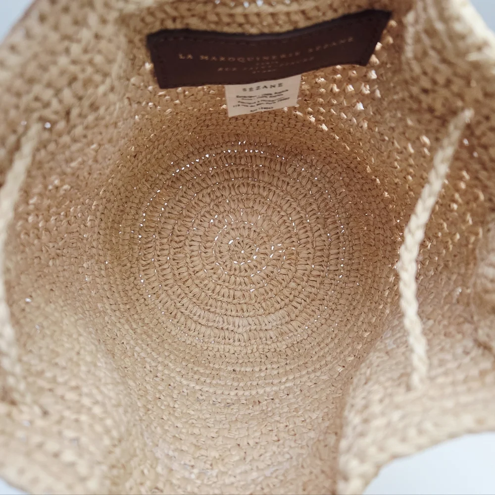 NWT SEZANE CAPUCINE MINI BAG - NATURAL RAFFIA - Picture 4 of 9